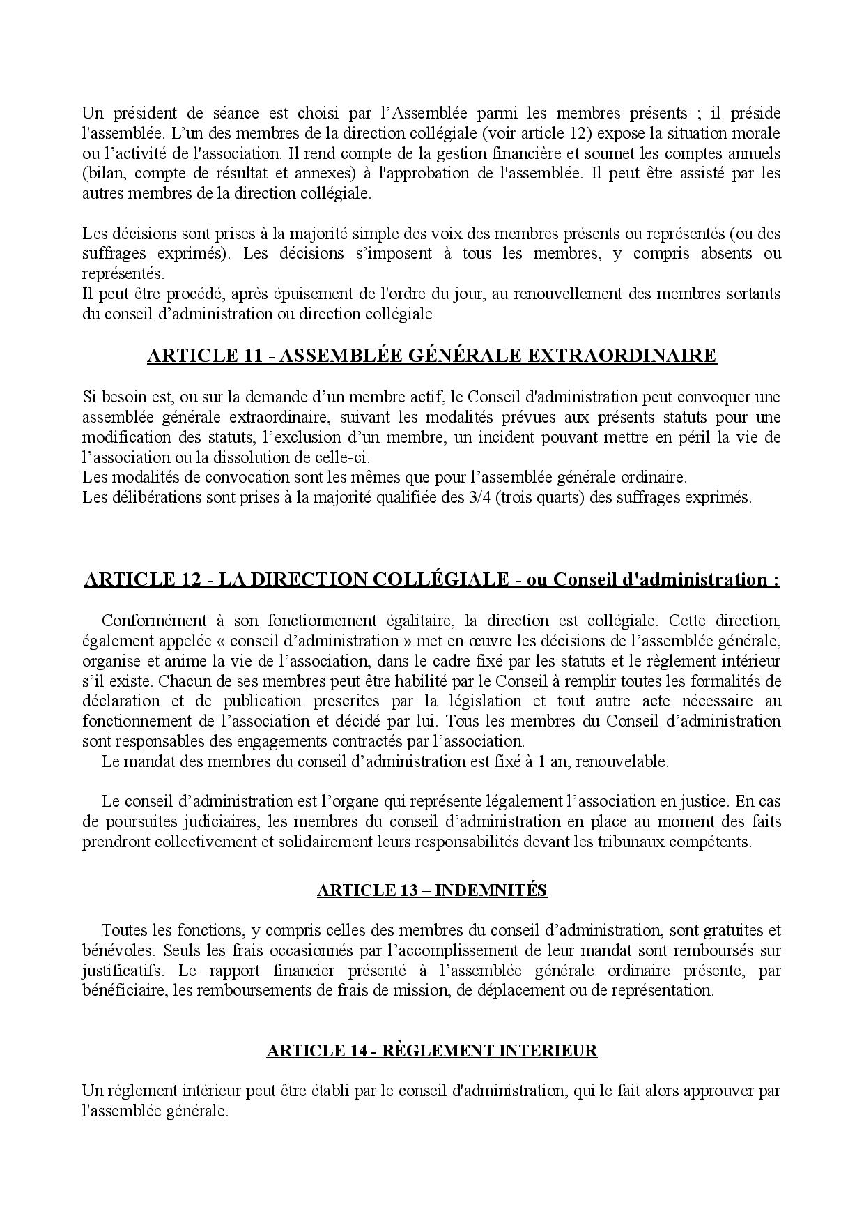 statuts association la bande a bazars